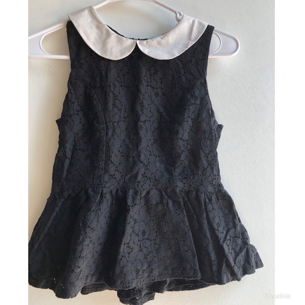 Black and white top w/ peplum